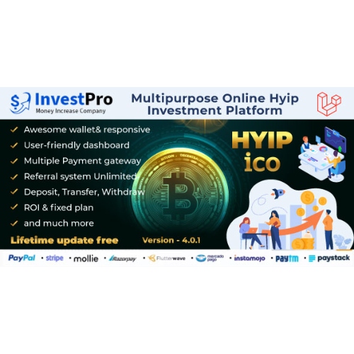 Hyip InvestPro – Gelişmiş HYIP ve ICO Yatırım Cüzdanı ve Bankacılık Platformu