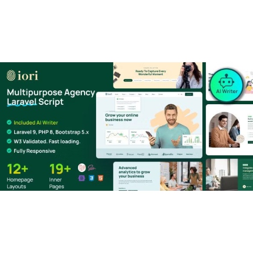 Iori – Şirket, Ajans, Startup için Yapay Zeka yazar aracı ve alışveriş sepeti içeren İşletme Web Sitesi