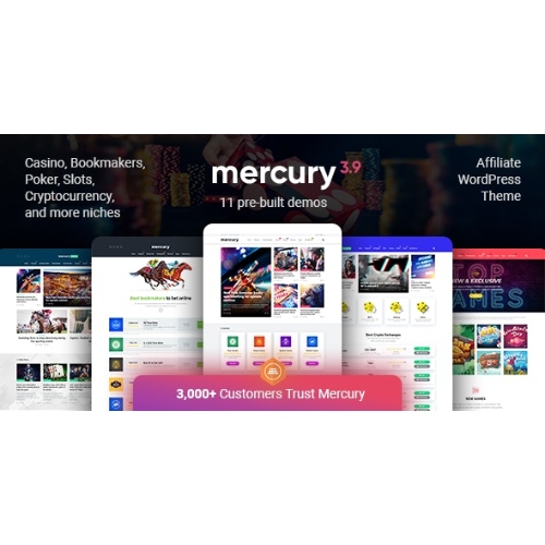 Mercury – Affiliate WordPress Teması. Kumarhane, Kumar ve Diğer Nişler. İncelemeler ve Haberler