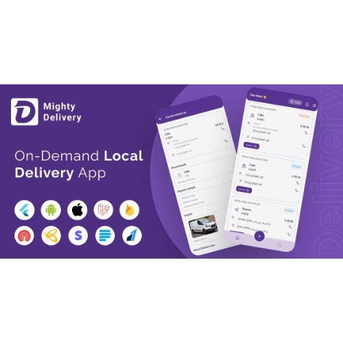 MightyDelivery – Talep Üzerine Yerel Teslimat Sistemi Flutter Uygulaması | Kurye Şirketi | Kurye Uygulaması