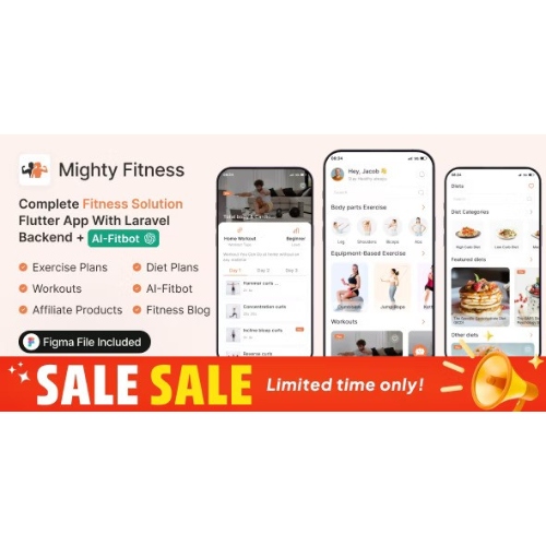 MightyFitness: Laravel Arka Uç + ChatGPT(AIFitbot) ile Eksiksiz Fitness Çözümü Flutter Uygulaması MightyFitness: Laravel Arka Uç + ChatGPT(AIFitbot) ile Eksiksiz Fitness Çözümü Flutter Uygulaması - Görsel 1
