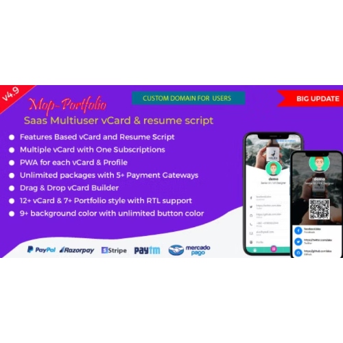 Mop – SaaS vCard / Portföy / Devam / Dijital Kartvizit