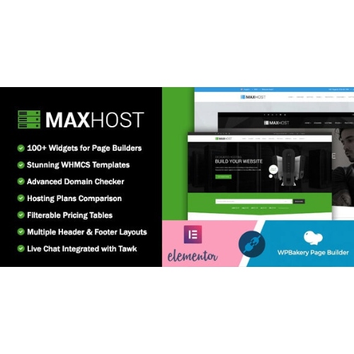 MaxHost – WooCommerce ile Web Hosting, WHMCS ve Kurumsal İşletme WordPress Teması