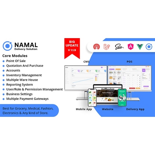 Namal – Tek ve Çoklu Lokasyonlu İşletme Markası için POS'lu 5'i 1 Arada İyonik Teslimat Çözümü