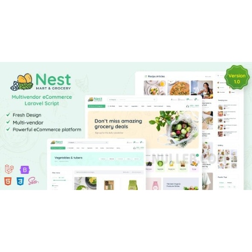Nest – Çok Satıcılı Organik ve Bakkal Laravel e-Ticaret