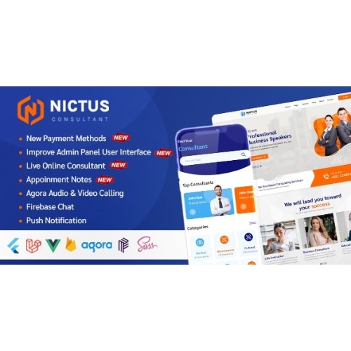 Nictus Consultation – Flutter mobil uygulaması ve laravel ile eksiksiz çevrimiçi randevu rezervasyon çözümü