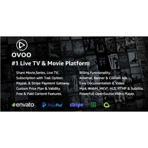 OVOO – Üyelik Sistemli Canlı TV ve Film Portalı CMS