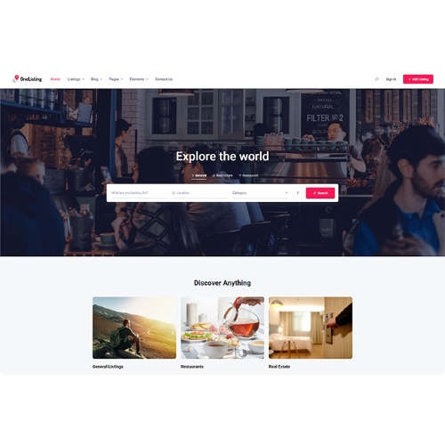 OneListing Pro – İşletme Rehberi için WordPress Teması (Premium)