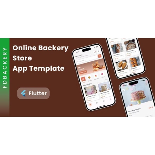 Flutter'da Çevrimiçi Backery Mağazası Uygulama Şablonu | FDBackery
