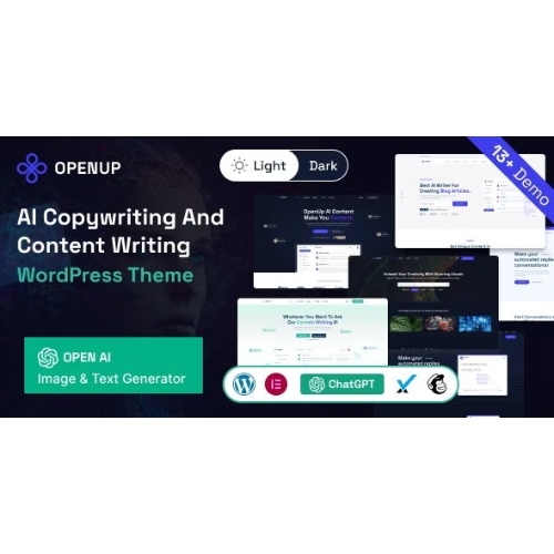 Openup – AI İçerik Yazarı ve AI Uygulaması WordPress Teması