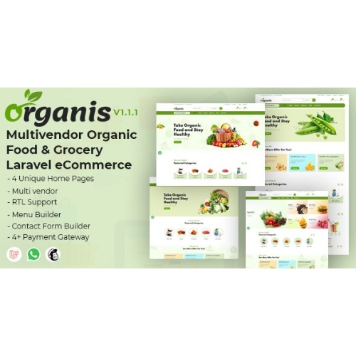 Organis – Çok Satıcılı Organik Gıda ve Bakkal Laravel e-Ticaret