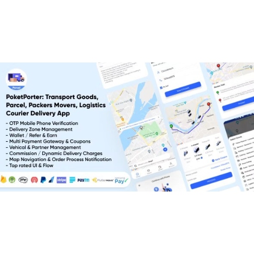 PoketPorter: Mal Taşıma, Paketleme, Paketleme Taşıyıcıları, Lojistik ve Kurye Teslimat Uygulaması Tam Çözüm