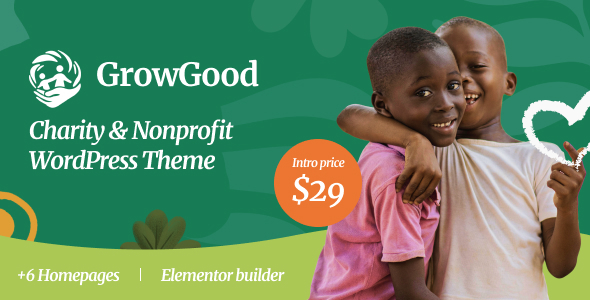GrowGood – Yardım Kuruluşu ve Kâr Amacı Gütmeyen WordPress Teması