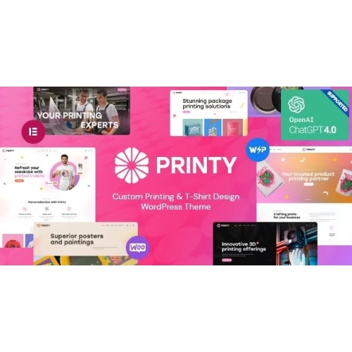 Printy — Özel Baskı ve Tişört Tasarımı WordPress Teması