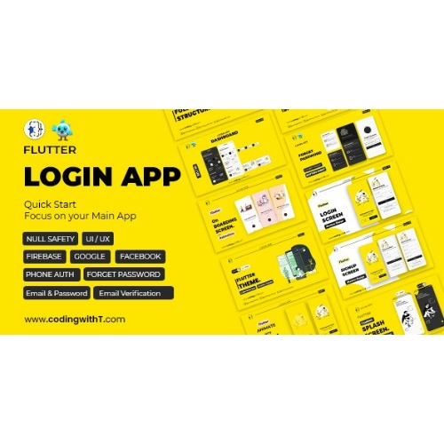 Pro Flutter Giriş Uygulaması, Ön Uç, Arka Uç, Firebase – Her Uygulama için Modern Minimal Flutter Uygulaması