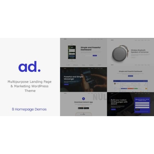 Advent – ​​Açılış Sayfası Pazarlama WordPress Teması