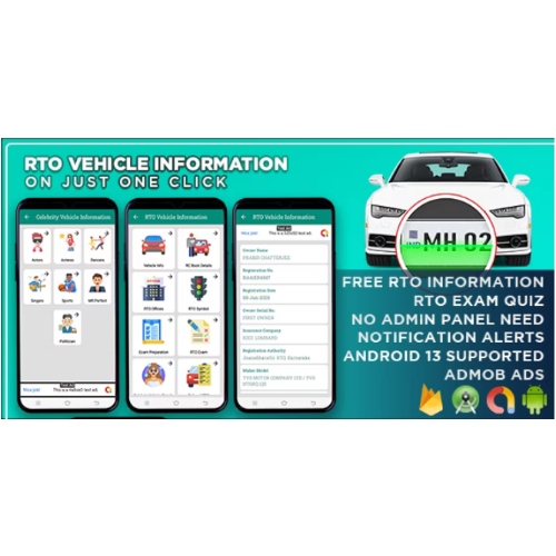 RTO Araç Bilgisi Android Uygulaması – RTO Araç Bilgisi Uygulaması, Araç Bilgisi Takipçisi | AdMob Reklamları
