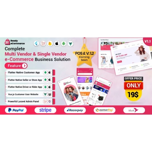 Hazır e-ticaret – Çok Satıcılı e-Ticaret Mobil Uygulamasını, Web Sitesini, Rider Uygulamasını Satıcı Uygulamasıyla Tamamlayın