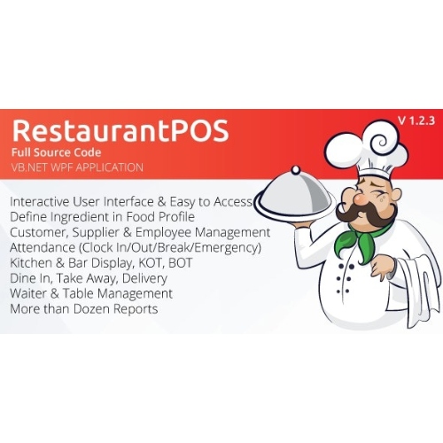 RestaurantPOS – Ücretsiz ASP.NET Web Uzantılı VB.NET WPF Uygulaması