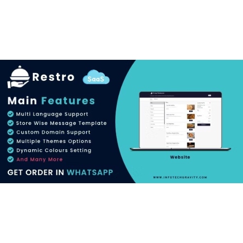 Restro SaaS – Çoklu Restoran Çevrimiçi WhatsApp Yemek Sipariş Sistemi SaaS