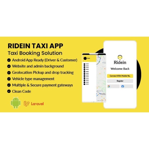 RideIn Taxi Uygulaması - Yönetici Panelli Android Taksi Rezervasyon Uygulaması