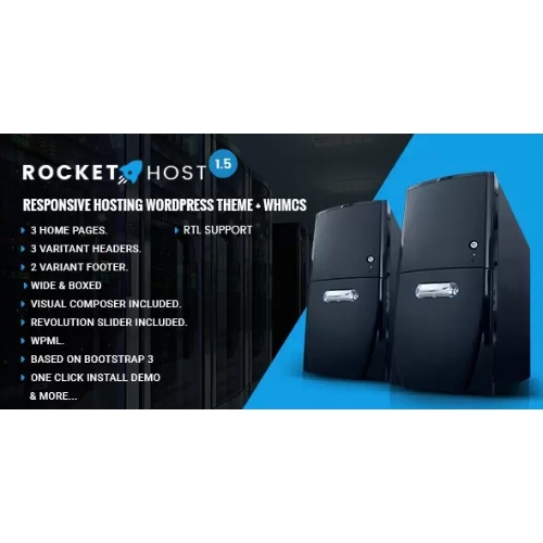 RocketHost – Duyarlı Barındırma WordPress Teması + WHMCS