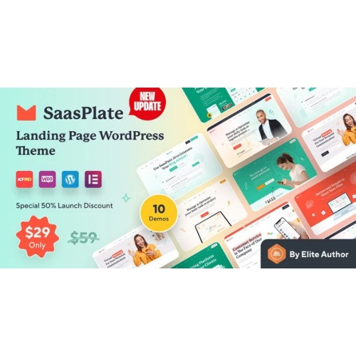 SaasPlate – Yaratıcı SaaS ve Uygulama Açılışı WordPress Teması
