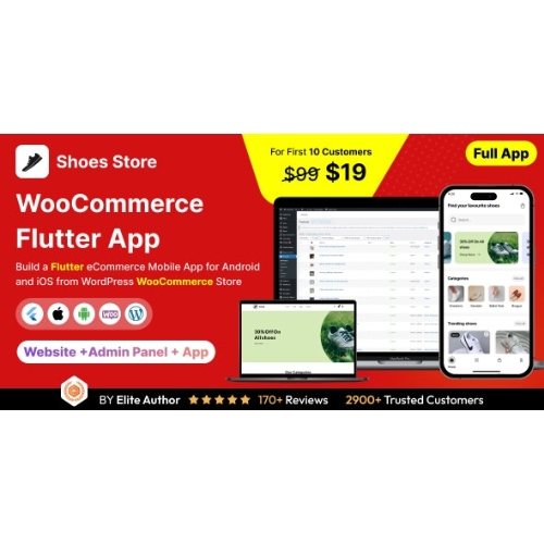 Ayakkabı Mağazası Uygulaması – WooCommerce Tam Uygulaması ile Flutter 3.x'te (Android, iOS) E-ticaret Mağazası uygulaması