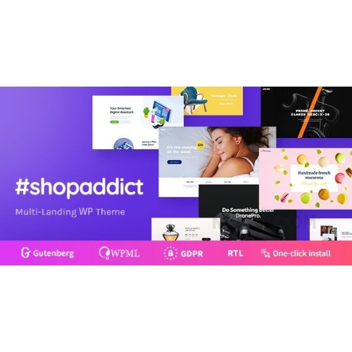 Shopaddict – 16 Hazır WordPress Açılış Sayfası Teması