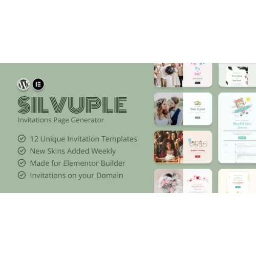 Silvuple – Çevrimiçi Davetiye Oluşturucu (Elementor İçin Eklenti)