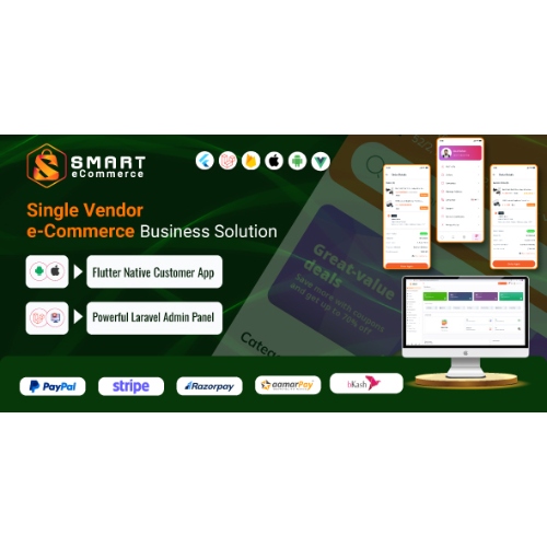 Akıllı e-Ticaret – Tek Satıcılı Yönetici Paneli ile Komple e-Ticaret Mobil Uygulaması