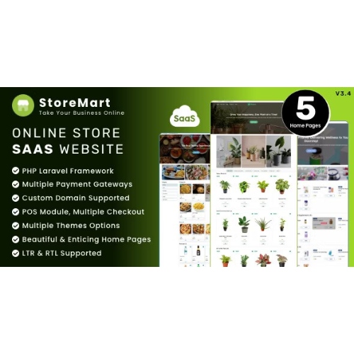 StoreMart SaaS – Çevrimiçi Ürün Satışı İşletme Web Sitesi Oluşturucu