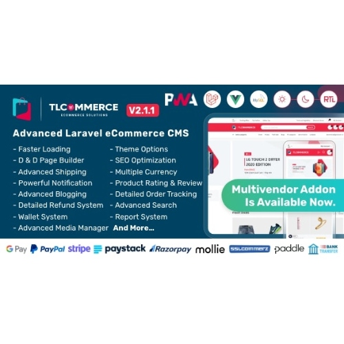 TLTicaret | PWA ile Laravel ve VueJS Destekli E-ticaret CMS'si