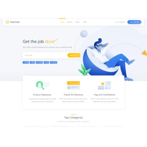 TaskHive – Serbest pazar yeri WordPress teması