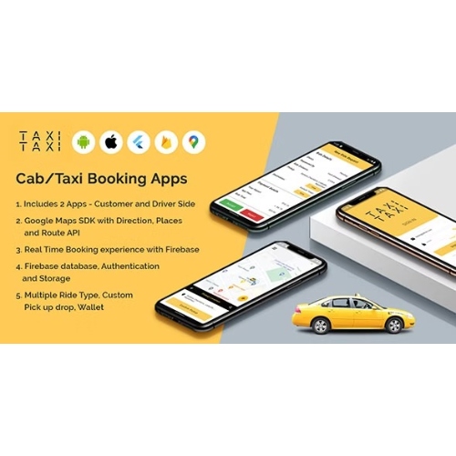 Taksi Taksi – Flutter Cab/Taksi Rezervasyon Uygulamaları
