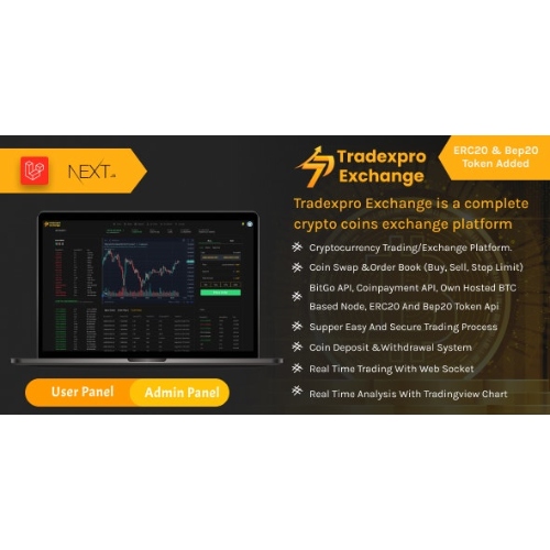 Tradexpro Exchange – Kripto Alım Satım ve Ticaret platformu, ERC20 ve BEP20 Tokenları Desteklenir