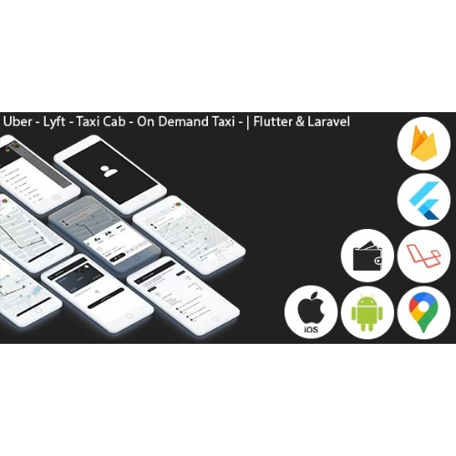 Uber – Lyft – Taksi – Talep Üzerine Taksi | Komple Çözüm | Çarpıntı (Android+iOS) | Laravel