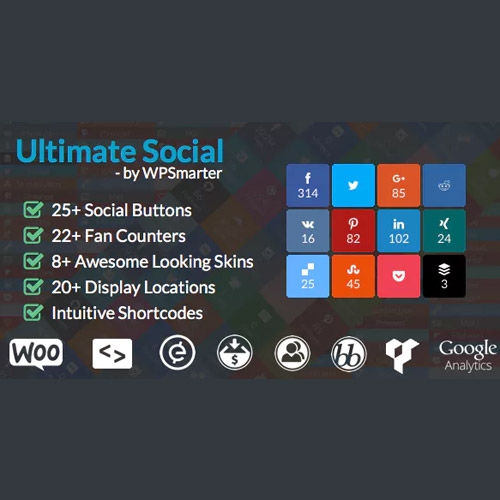 Ultimate Social – WordPress için Kolay Sosyal Paylaşım Düğmeleri ve Fan Sayaçları Ultimate Social – WordPress için Kolay Sosyal Paylaşım Düğmeleri ve Fan Sayaçları - Görsel 1