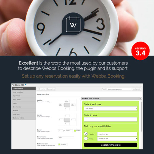Webba Rezervasyon – WordPress Randevu ve Rezervasyon eklentisi