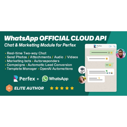 Perfex CRM için WhatsApp Resmi Bulut API Sohbet ve Pazarlama modülü