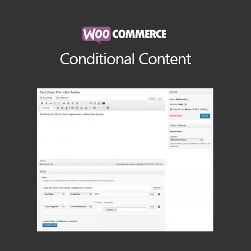 WooCommerce Koşullu İçerik