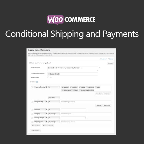 WooCommerce Koşullu Gönderim ve Ödemeler WooCommerce Koşullu Gönderim ve Ödemeler - Görsel 1