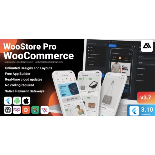 WooStore Pro WooCommerce – Flutter Tam Uygulama E-ticareti + Uygulama Oluşturucu + Çoklu satıcı pazarı WooStore Pro WooCommerce – Flutter Tam Uygulama E-ticareti + Uygulama Oluşturucu + Çoklu satıcı pazarı - Görsel 1