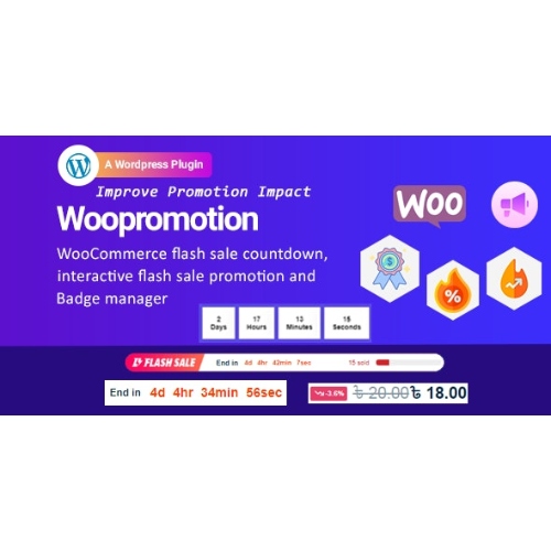 Woopromotion – WooCommerce ürün promosyonu satış geri sayımı ve Rozet Yöneticisi Woopromotion – WooCommerce ürün promosyonu satış geri sayımı ve Rozet Yöneticisi - Görsel 1