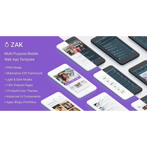 Zak: Çok Amaçlı Mobil Web Uygulaması şablonu (PWA)