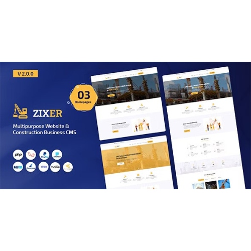 Zixer – Çok Amaçlı Web Sitesi ve İnşaat Şirketi CMS