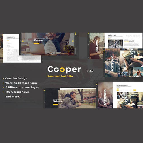 Cooper – Yaratıcı Duyarlı Kişisel Portföy WordPress Teması