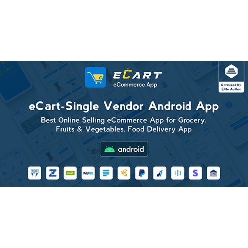 eCart – Bakkal, Yiyecek Teslimatı, Meyve ve Sebze mağazası, Tam Android E-ticaret Uygulaması