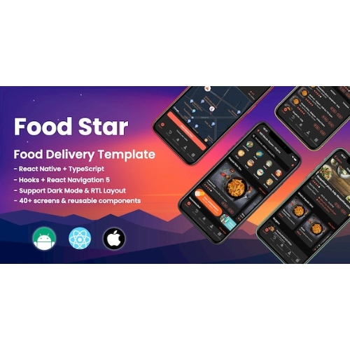 Food Star – Mobile React Yerli Yemek Teslimat Şablonu