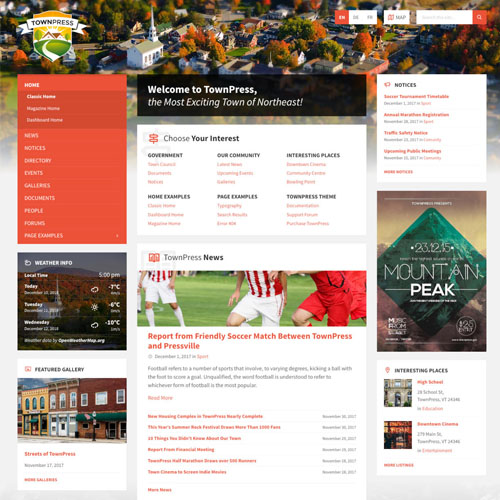 TownPress – Belediye ve Kasaba Yönetimi WordPress Teması